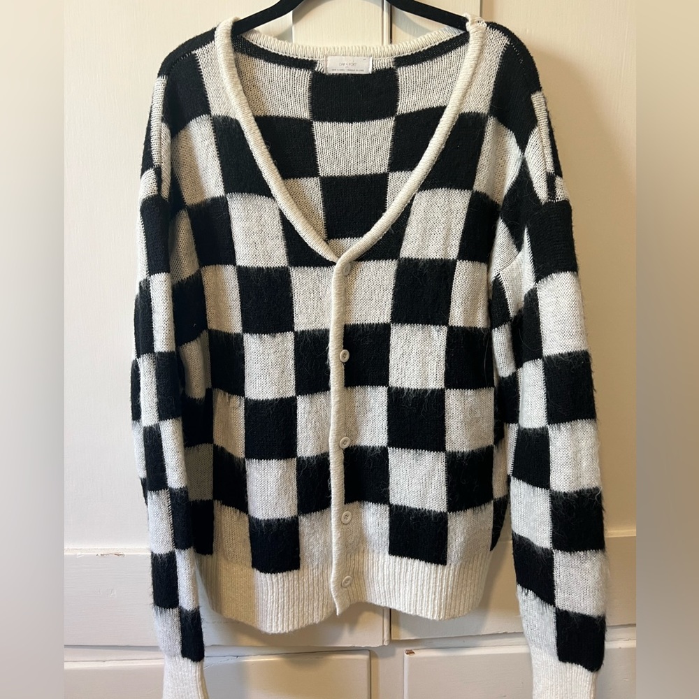 Oak and fort checkered cardigan sweater